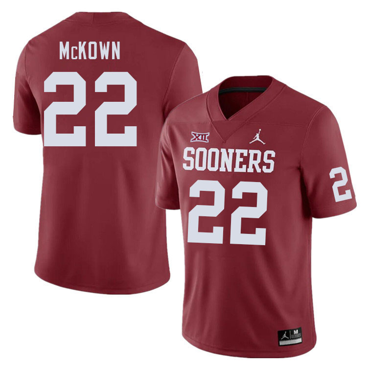 Men #22 Chapman McKown Oklahoma Sooners College Football Jerseys Stitched-Crimson